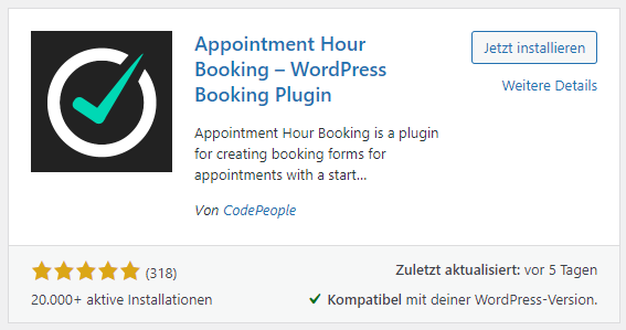appointment hour booking plugin