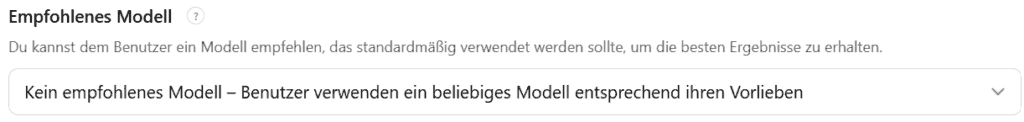 empfohlenes modell