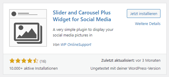 slider and carousel plus widget social feed