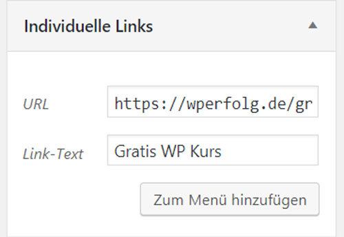 wordpress individuelle links