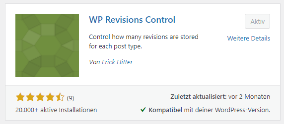 wp revisions control